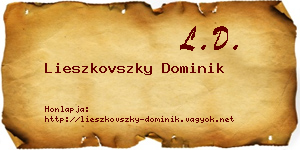 Lieszkovszky Dominik névjegykártya
